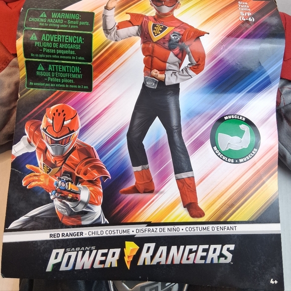Power Rangers Red Kids Costume w/ Helmet - Picture 3 of 4